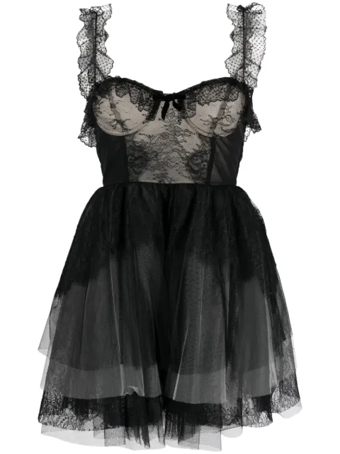 Philosophy Di Lorenzo Serafini sweetheart-neck tulle minidress Black A04065739