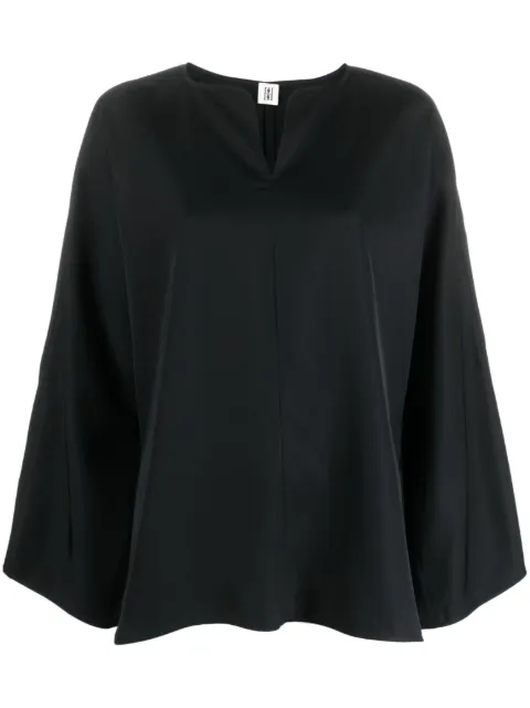 By Malene Birger slit-sleeve blouse Black Q71875020Z