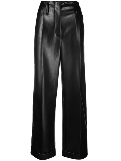 Philosophy Di Lorenzo Serafini faux-leather straight-leg trousers Black A03207140
