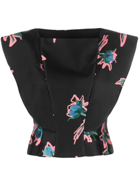 Philosophy Di Lorenzo Serafini floral-print sleeveless top Black A02275755