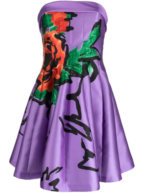 Philosophy Di Lorenzo Serafini graphic-print bandeau minidress Purple A04615755