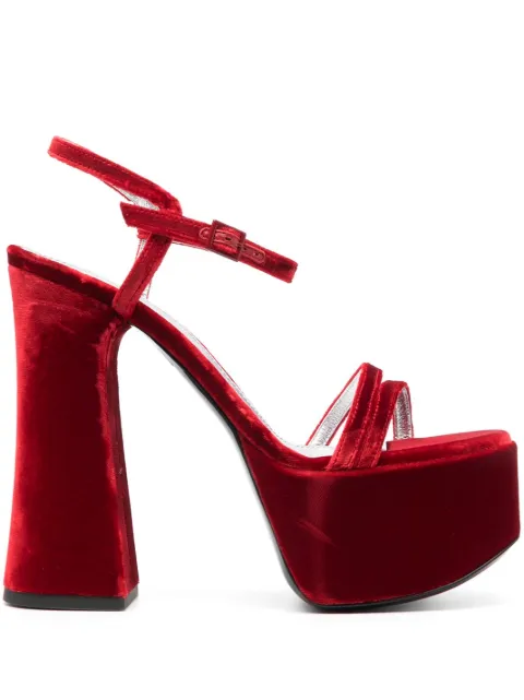 Philosophy Di Lorenzo Serafini 145mm velvet-finish sandals Red A32045780