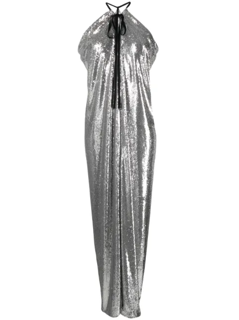 Philosophy Di Lorenzo Serafini halterneck sequined maxi dress Silver A04415725