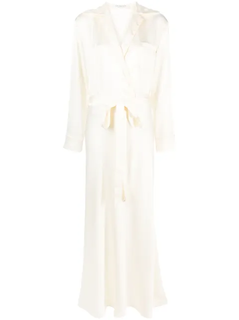 Philosophy Di Lorenzo Serafini notched-lapels satin-finish dress Neutrals A04397122