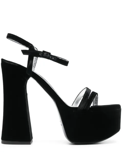 Philosophy Di Lorenzo Serafini 140mm velvet-finish sandals Black A32045780