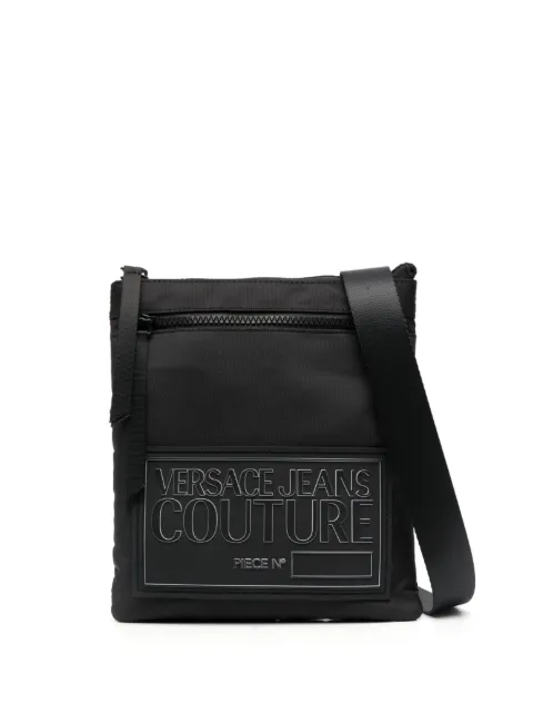 Versace Jeans Couture logo-patch zip-fastening shoulder bag Black 75YA4B67ZS932