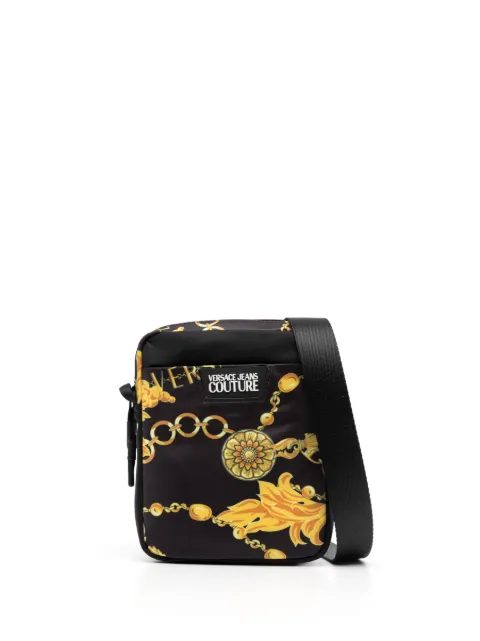 Versace Jeans Couture baroque-pattern print shoulder bag Black 75YA4B8GZS930