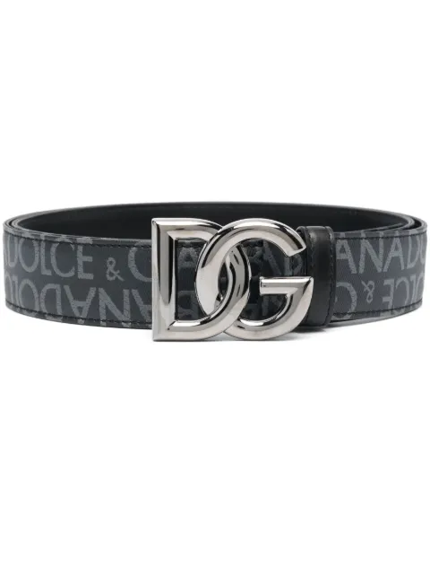 Dolce & Gabbana logo-buckle leather belt Black BC4644AJ705