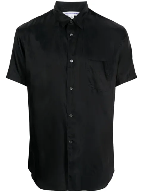 Comme Des Garçons Shirt satin-finish short-sleeve shirt Blue FZB137
