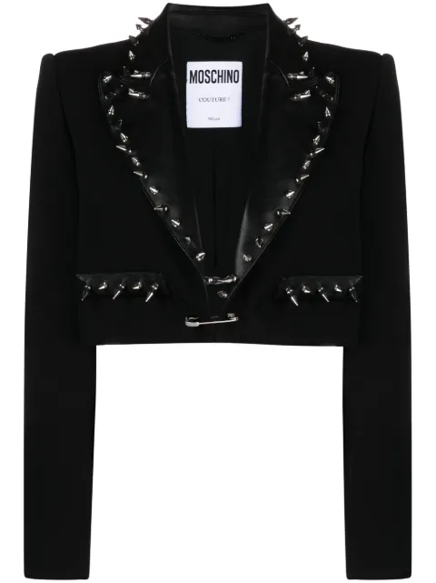 Moschino spike stud-embellished cropped blazer Black A05195425