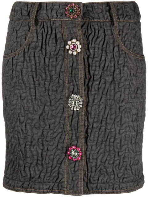 Moschino textured fitted skirt Black J01135421