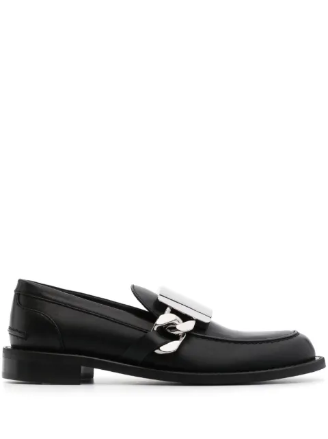 JW Anderson logo-engraved leather loafers Black ANW41021A18140