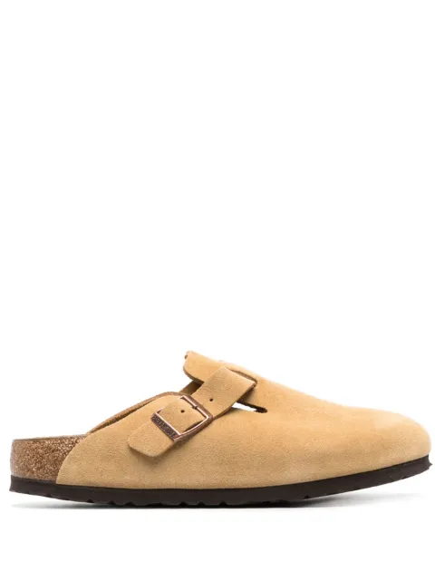 Birkenstock Boston buckled suede sandals Neutrals 1026164