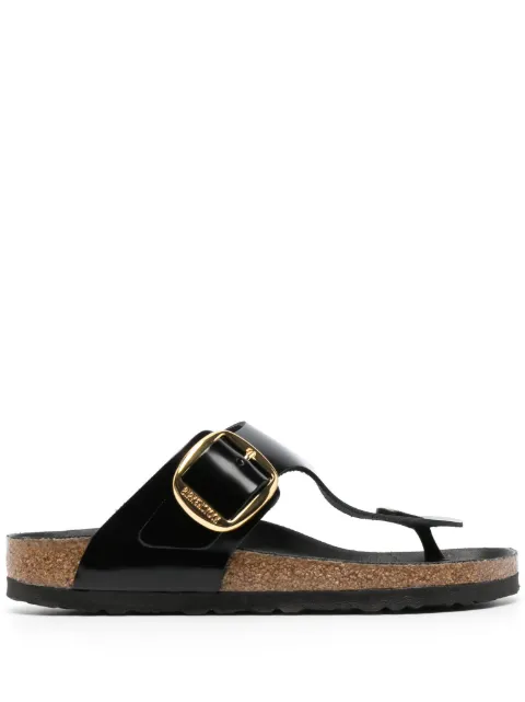 Birkenstock Gizeh logo-engraved leather sandals Black 1021469