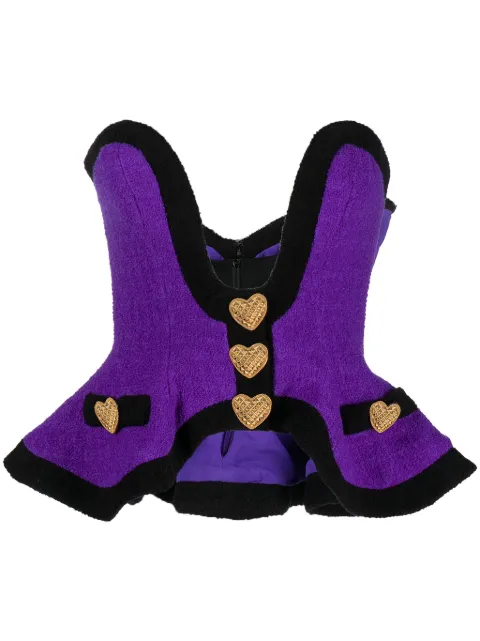 Moschino button-detail knitted corset Blue A08015418