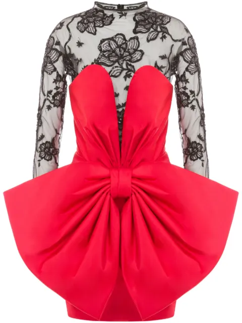 Moschino Punk Couture bow-detail minidress Red A04155436