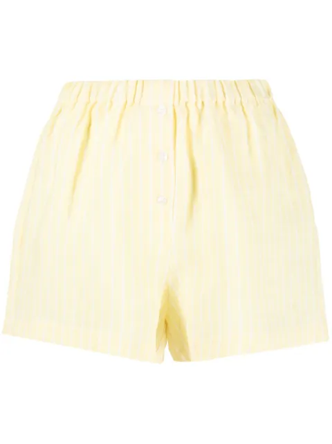 Forte Dei Marmi Couture elasticated-waistband striped linen shorts Yellow 23SF7801