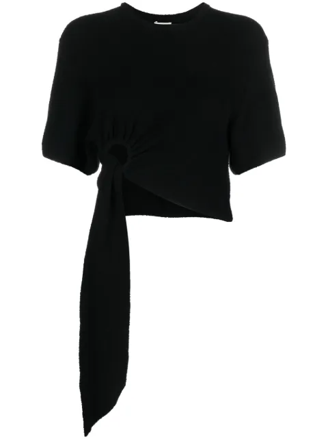 Nanushka Davita asymmetric terrycloth top Black NW23PFTP00799