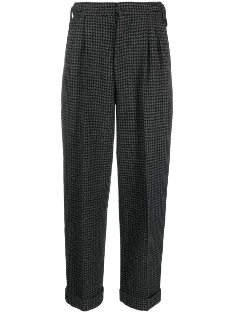 Nanushka houndstooth-pattern cropped trousers Black NW23PFPA00199