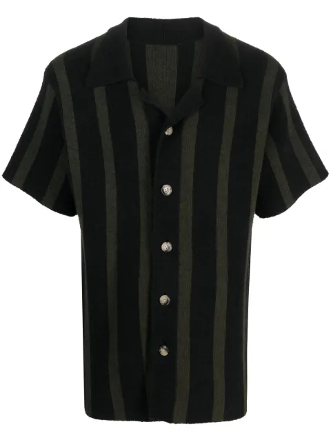 Nanushka Almar striped terry-cloth shirt Green NM23PFSH01366