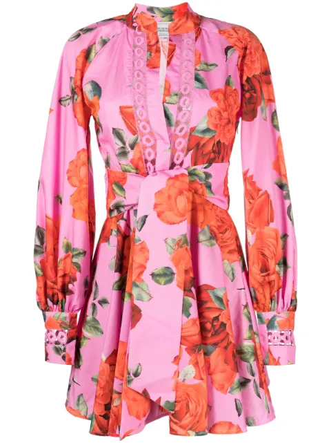 Forte Dei Marmi Couture floral-print belted cotton dress Pink 23SF7622