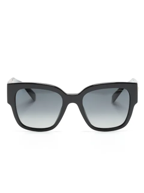 Versace Eyewear logo-plaque oversize-frame sunglasses Black VE4437U