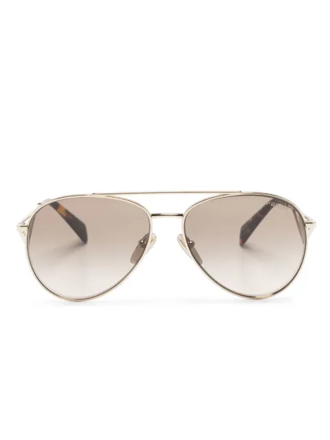 Prada Eyewear enamel-triangle pilot-frame sunglasses Gold PR73ZSZVN3D0