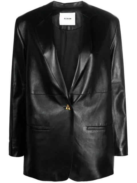 AERON Mercedes leather blazer Black MERCEDESLEATHERBLACK