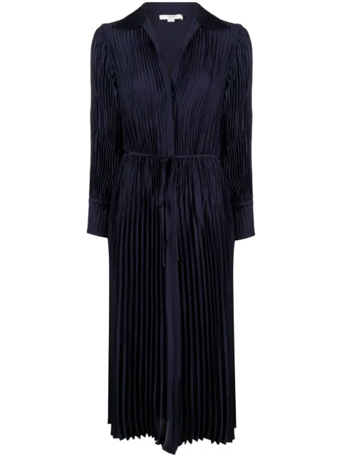 Vince long-sleeve pleated shirtdress Black V986851639