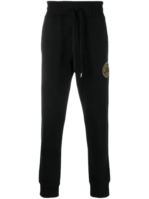 Versace Jeans Couture logo-embroidered cotton track trousers Black 75GAAT06CF06T