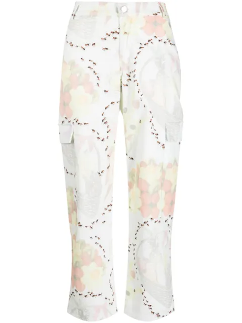 Collina Strada graphic-print trousers White XX6293