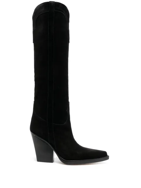 Paris Texas suede knee-high 90mm boots Black PX685XV003