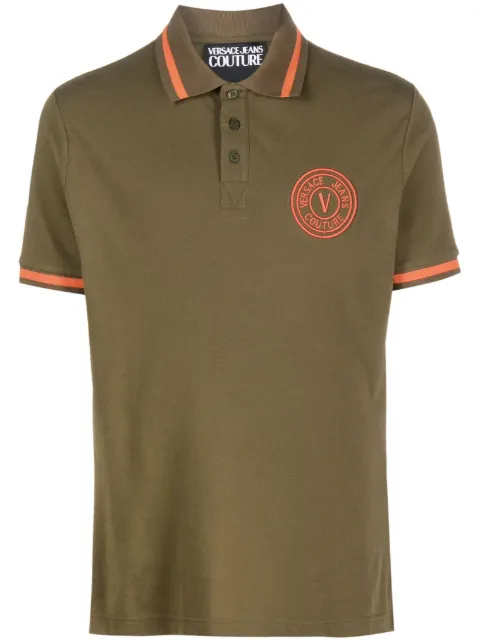 Versace Jeans Couture logo-embroidered polo shirt Green 75GAGT07CJ01T