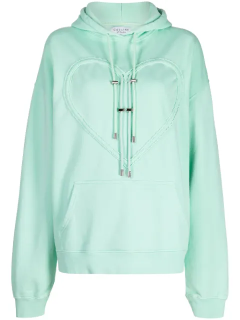Collina Strada Heart cotton hoodie Green XX8754