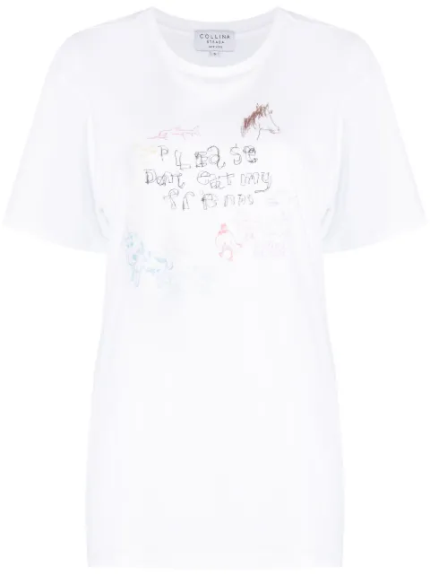 Collina Strada graphic-print organic cotton T-shirt White XX3203
