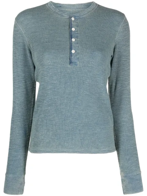 Ralph Lauren RRL long-sleeved fine-ribbed T-shirt Blue 282920517001