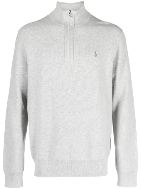 Polo Ralph Lauren half-zip piqué jumper Grey 710914236009