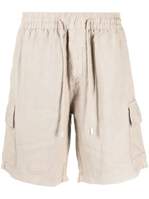 Vilebrequin logo-patch linen shorts Neutrals BAIU3U01