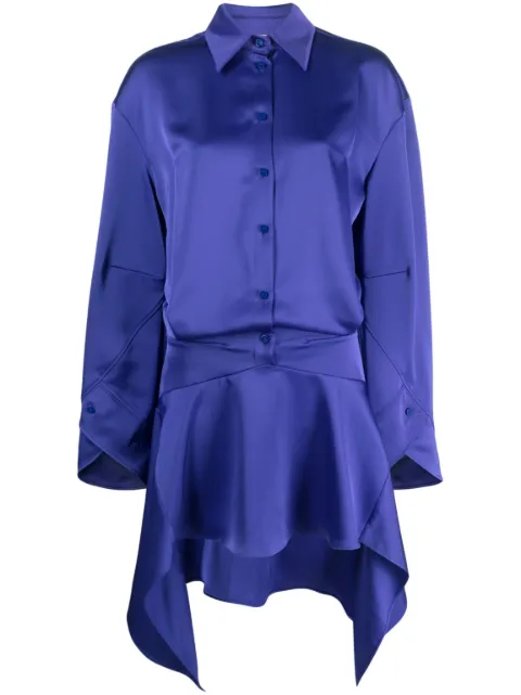 The Attico asymmetric-hem shirt dress Purple 236WCA201E020493
