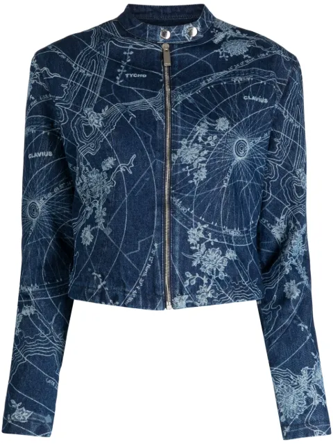 Off-White Map-print denim jacket Blue OWYE051F23DEN0024700