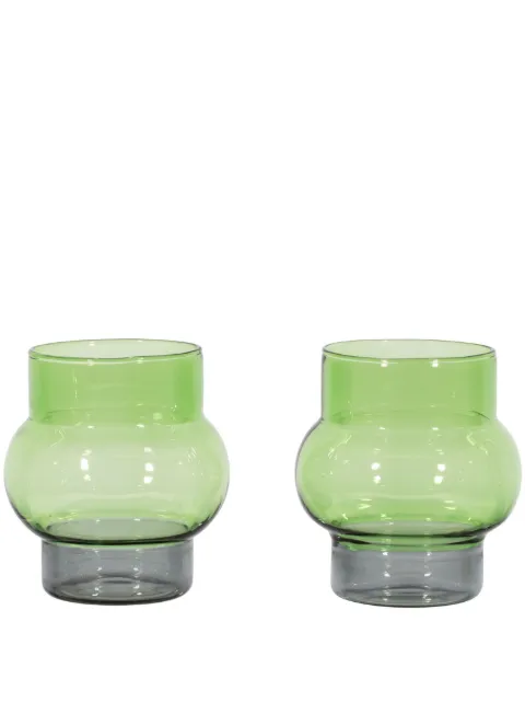 Tom Dixon Bump short glass (set of two) Green BPSG02