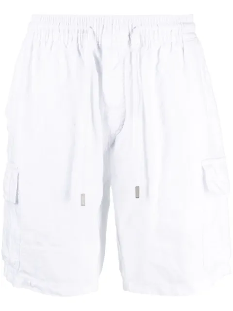 Vilebrequin logo-patch linen shorts White BAIU3U01
