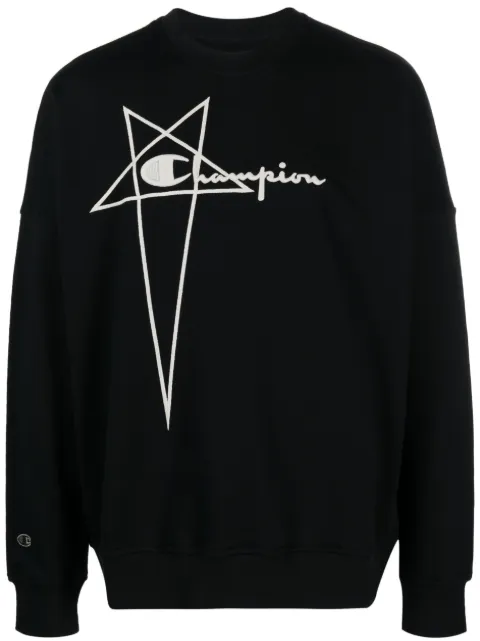 Rick Owens x Champion logo-embroidered sweatshirt Black CM02C9225CHFE