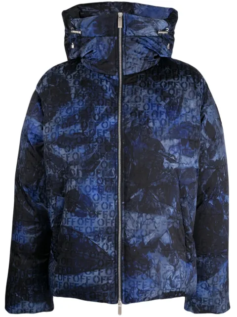 Off-White logo-jacquard padded jacket Multicolour OMEJ003F23FAB0014700