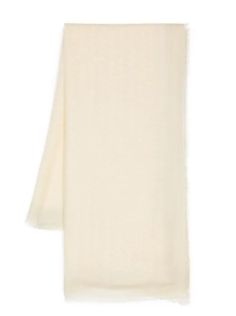 Off-White fringed-edge fine-knit scarf White OWMA051F23FAB0026161