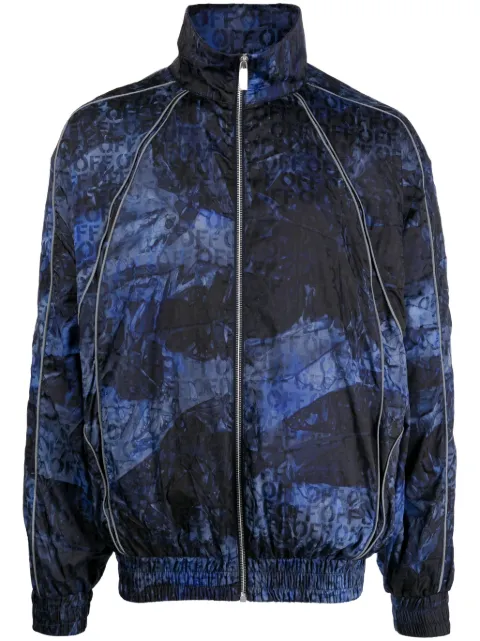 Off-White logo-jacquard windbreaker Multicolour OMEB043F23FAB0014200