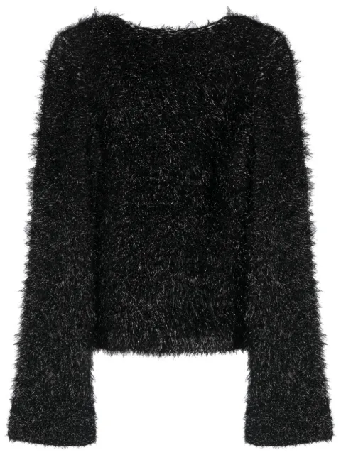 Victoria Beckham faux-fur open-back jumper Black 1323KJU004694A