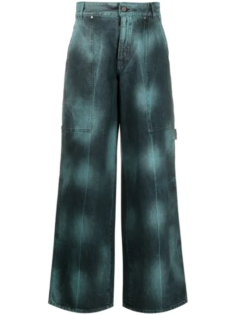 Stella McCartney tie-dye wide-leg jeans Blue 6D01503SPH40