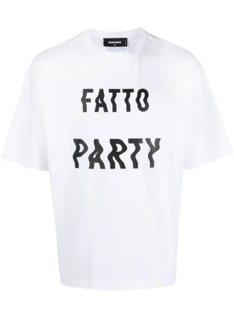 DSQUARED2 text-print cotton T-shirt White S74GD1192S23009