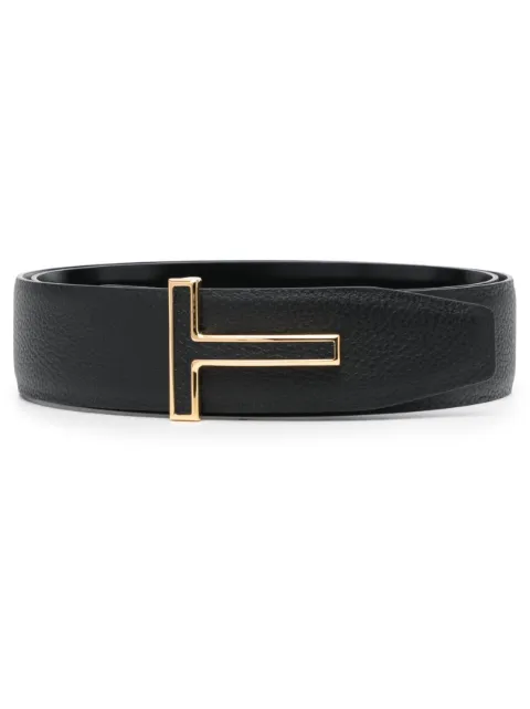 TOM FORD logo-buckle leather belt Black TB248LCL237G